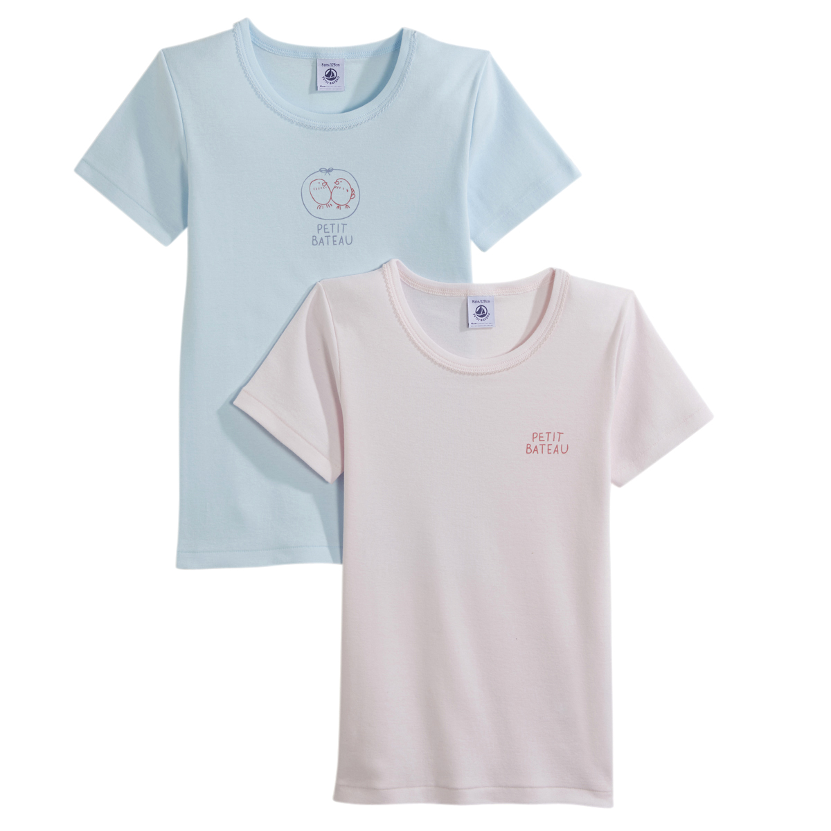 PETIT BATEAU Lot de 2 maillots de corps fille pas cher Auchan