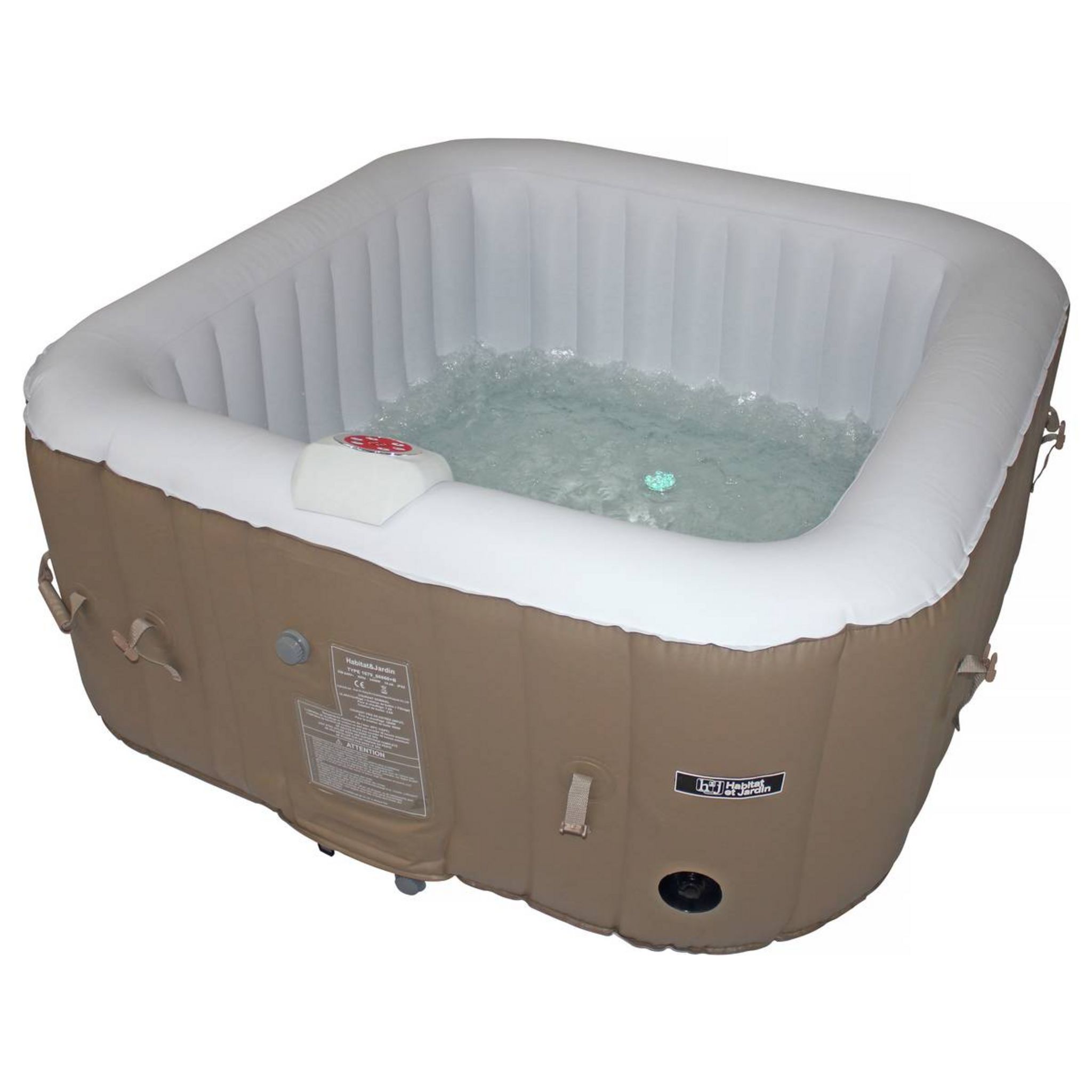 Spa gonflable carré 4 personnes piscine 600l jacuzzi massage