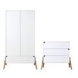 Commode 3 tiroirs et armoire 2 portes Lotta - Blanc