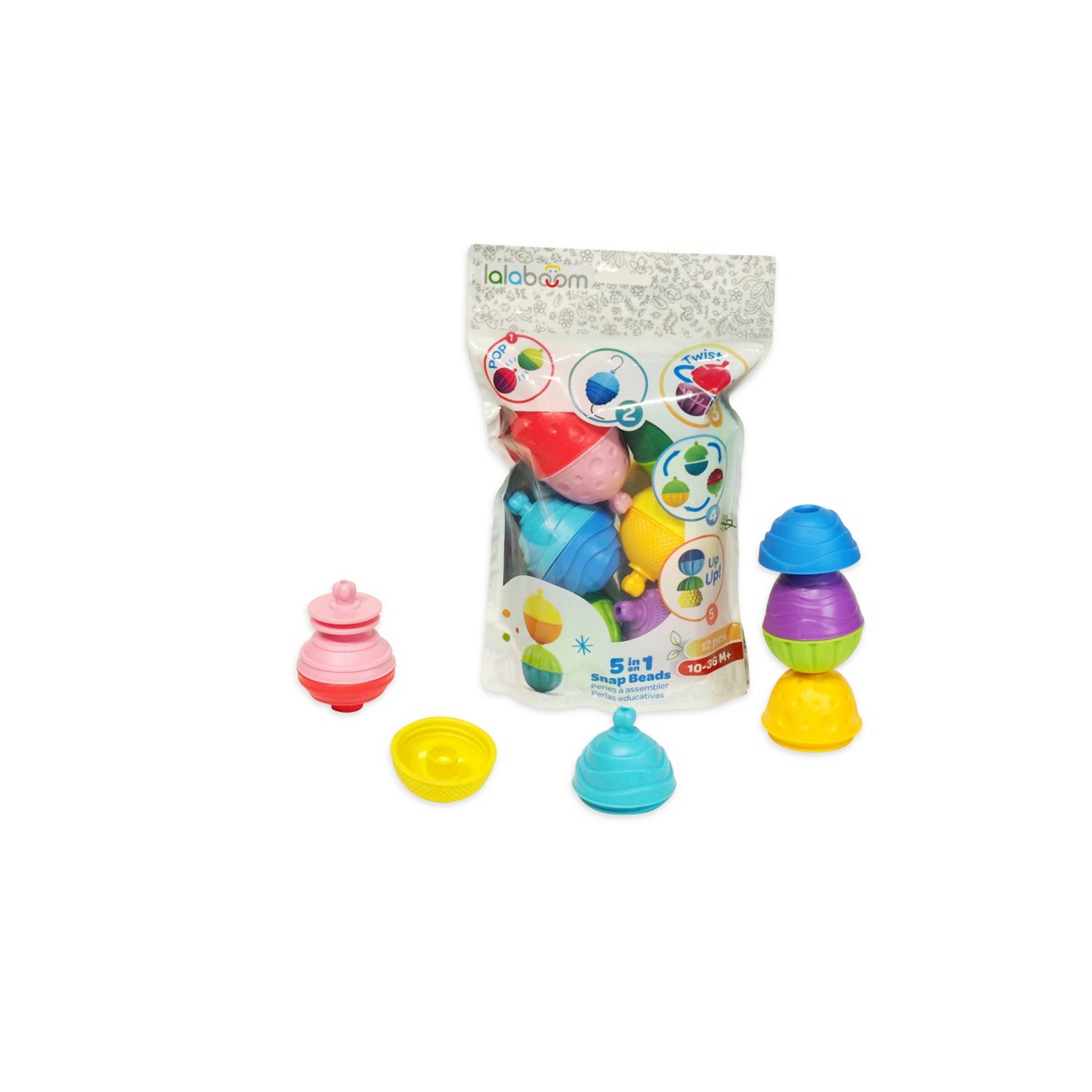 Lalaboom Sachet de perles éducatives 12 pièces - Lalaboom pas cher