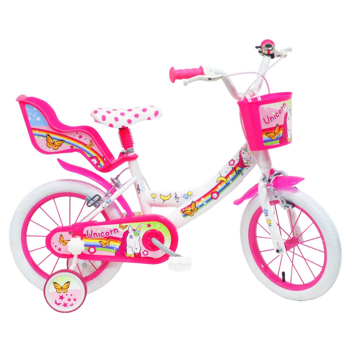  Vélo 14 Fille LICORNE/UNICORN pour enfant de 4 à 6 ans avec stabilisateurs à molettes
