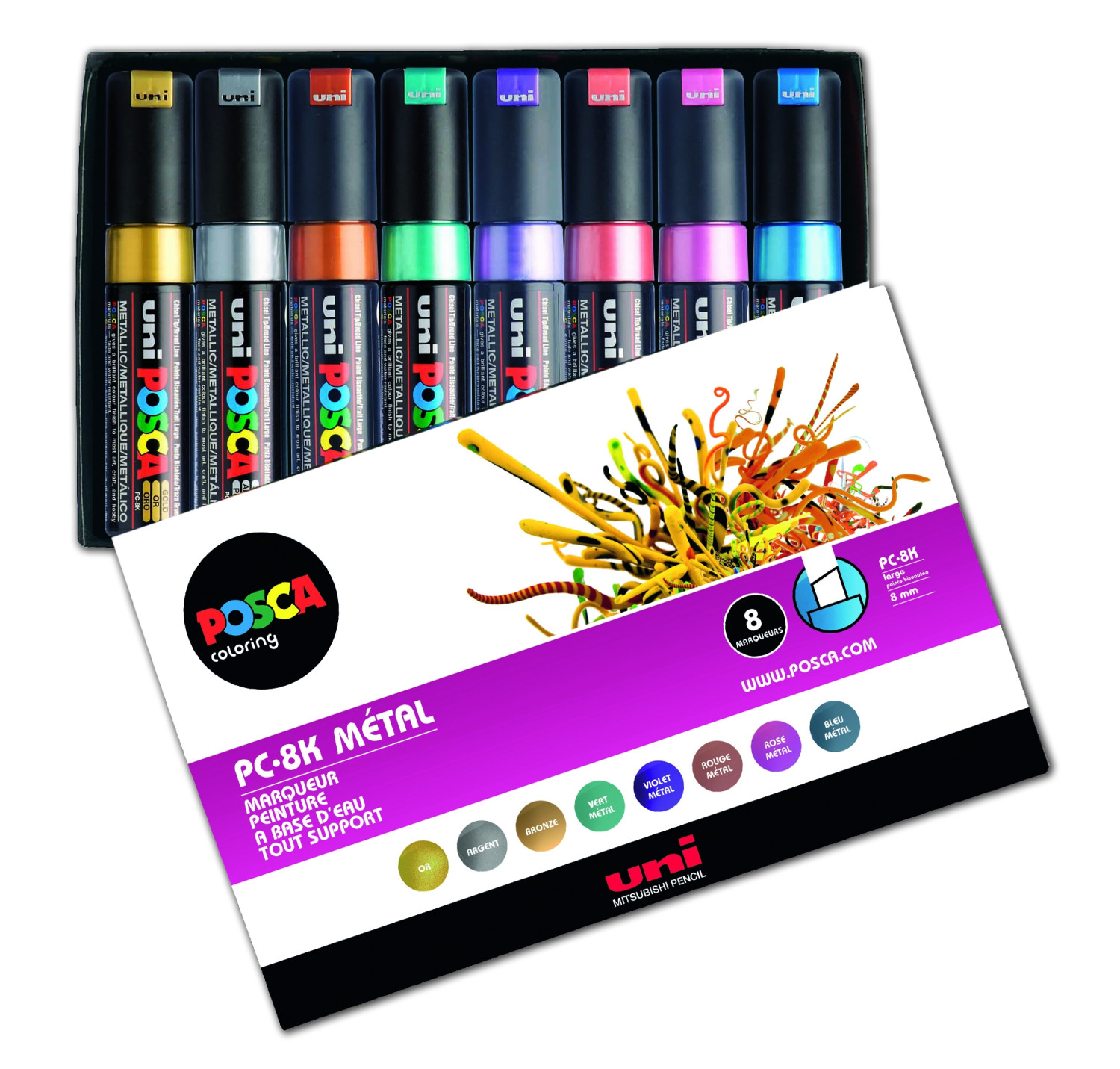 Posca - Marqueur peinture pointe large - blanc Pas Cher