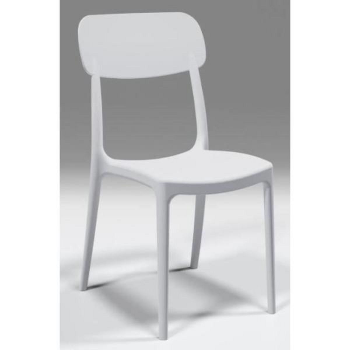 MARKET24 Lot de 4 chaises de jardin CALIPSO ARETA - 53 x 46 x H 88 cm - Blanc