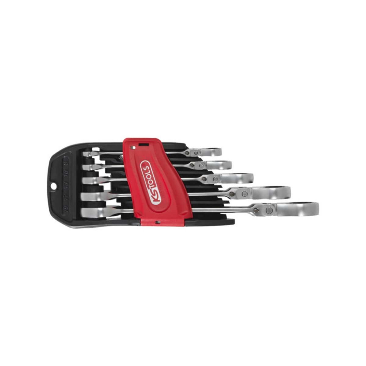 Ks Tools Jeu de clés mixtes cliquet KS TOOLS Gearplus - 5 pcs - Tête inclinable à verrouillage 503.4805