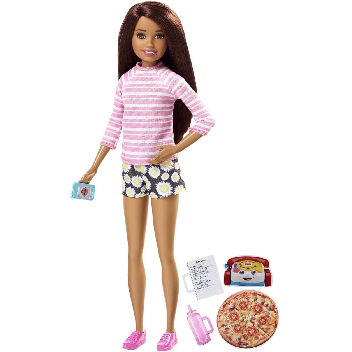 Poupée Barbie babysiter pizza pas cher à prix Auchan