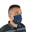 Lot de 5 masques de protection visage lavable, réutilisable 3 couches en tissu - Bleu marine
