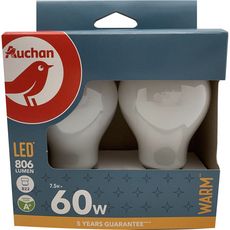 AUCHAN Ampoule LED Standard B22 60W Couleur chaude