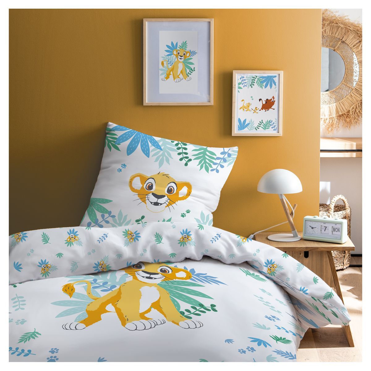 Housse De Couette Zippée Au Drap Housse Enfant Microfibre Confort Moelleux  200X200 Housse De Couette Lion Animal Parure De L[u60107]