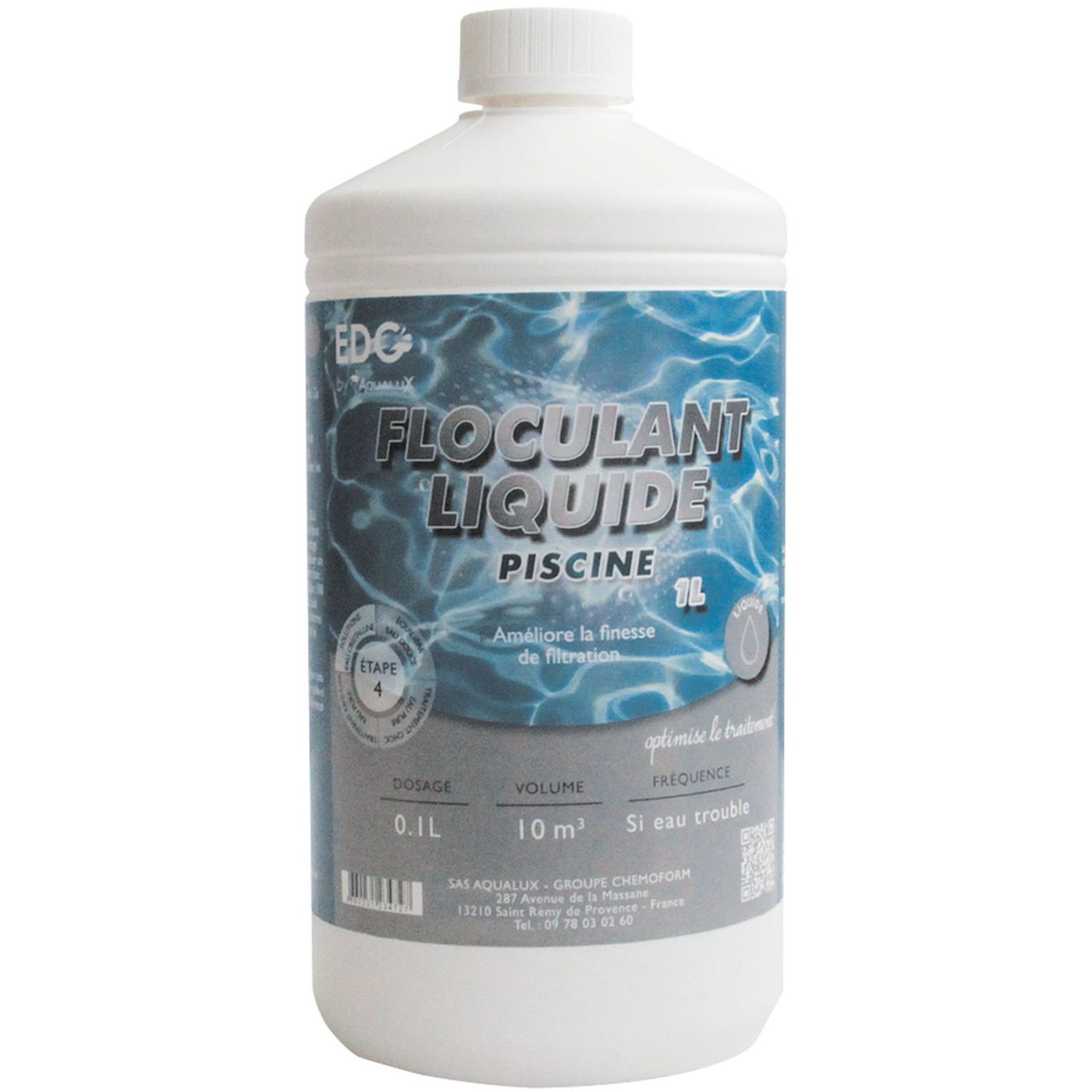 EDG By Aqualux Floculant clarifiant piscine - liquide bidon 1L pas