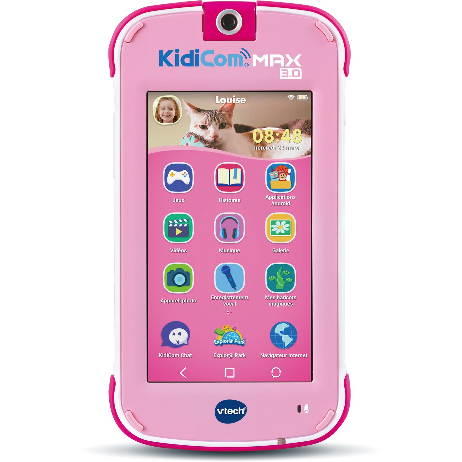 VTECH - Kidicom Max 3.0 - Portable enfant performant - 16 applications/jeux  - 8 Go - Bleu