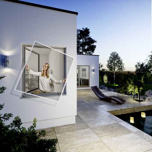 Moustiquaire cadre adaptable Flexi-Fit 100 x 120 cm Blanc