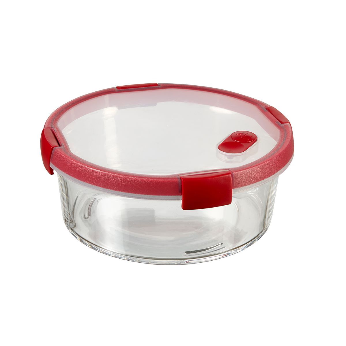 Boite ronde en verre avec couvercle en silicone rose 360 ml Point