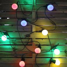 HERACLES -  Guirlande lumineuse guinguette extérieure à piles, fonction timer,  8 modes (Multicolore)