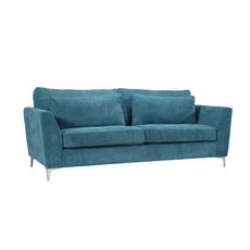 Canapé 2 ou 3 places ISA tissu velours, confort moelleux (bleu)