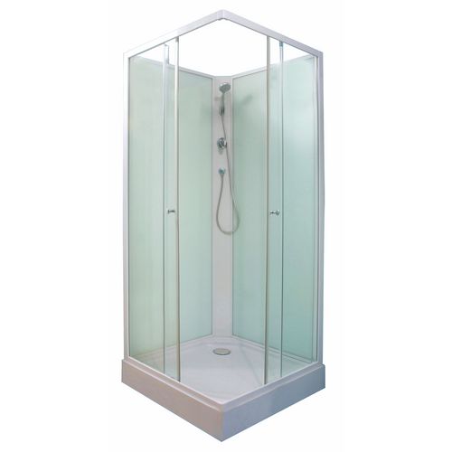 Cabine de douche carré Minea Vert d'eau 80x80x207
