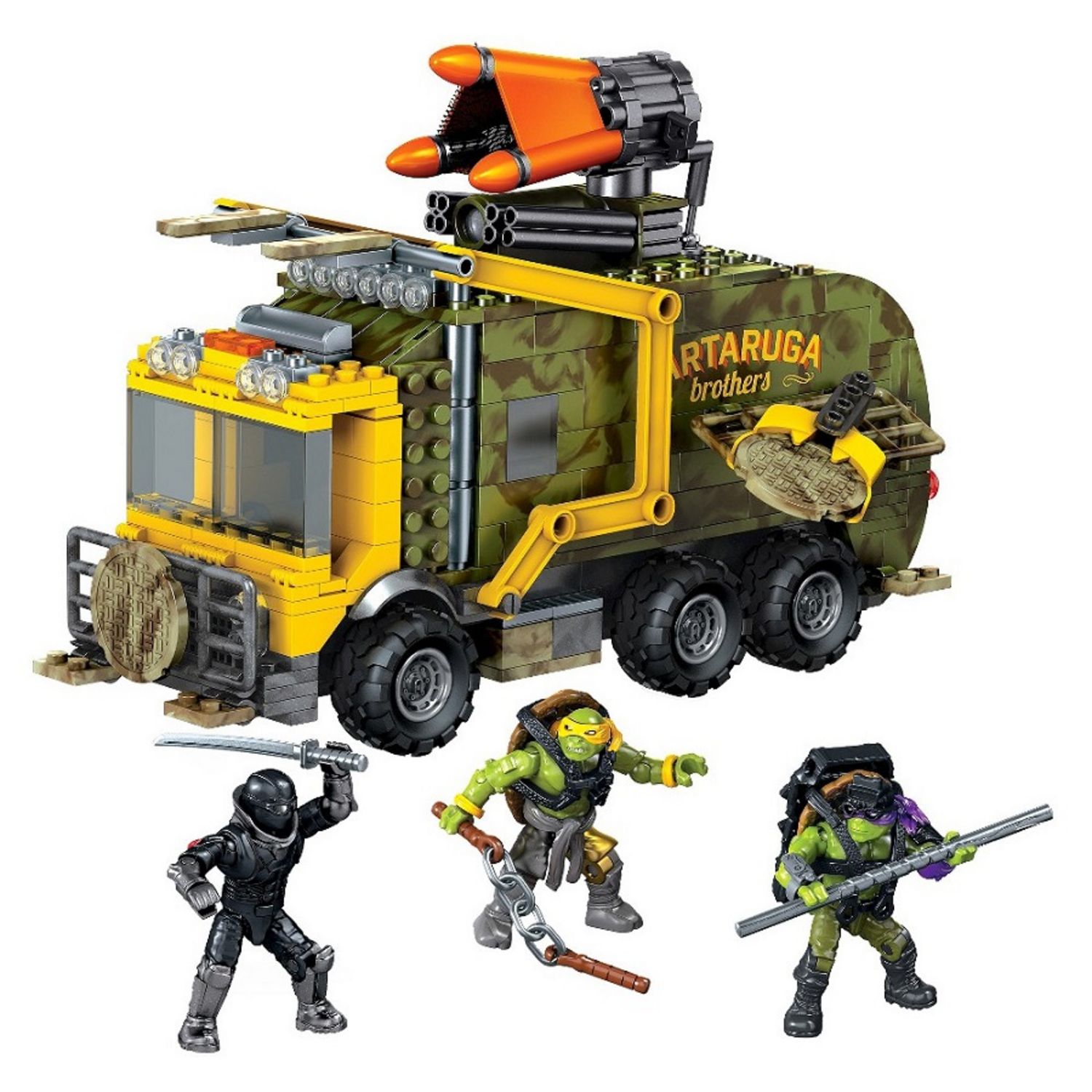 MEGABLOKS Camion de combat et ses 3 figurines - Tortues Ninja pas cher 