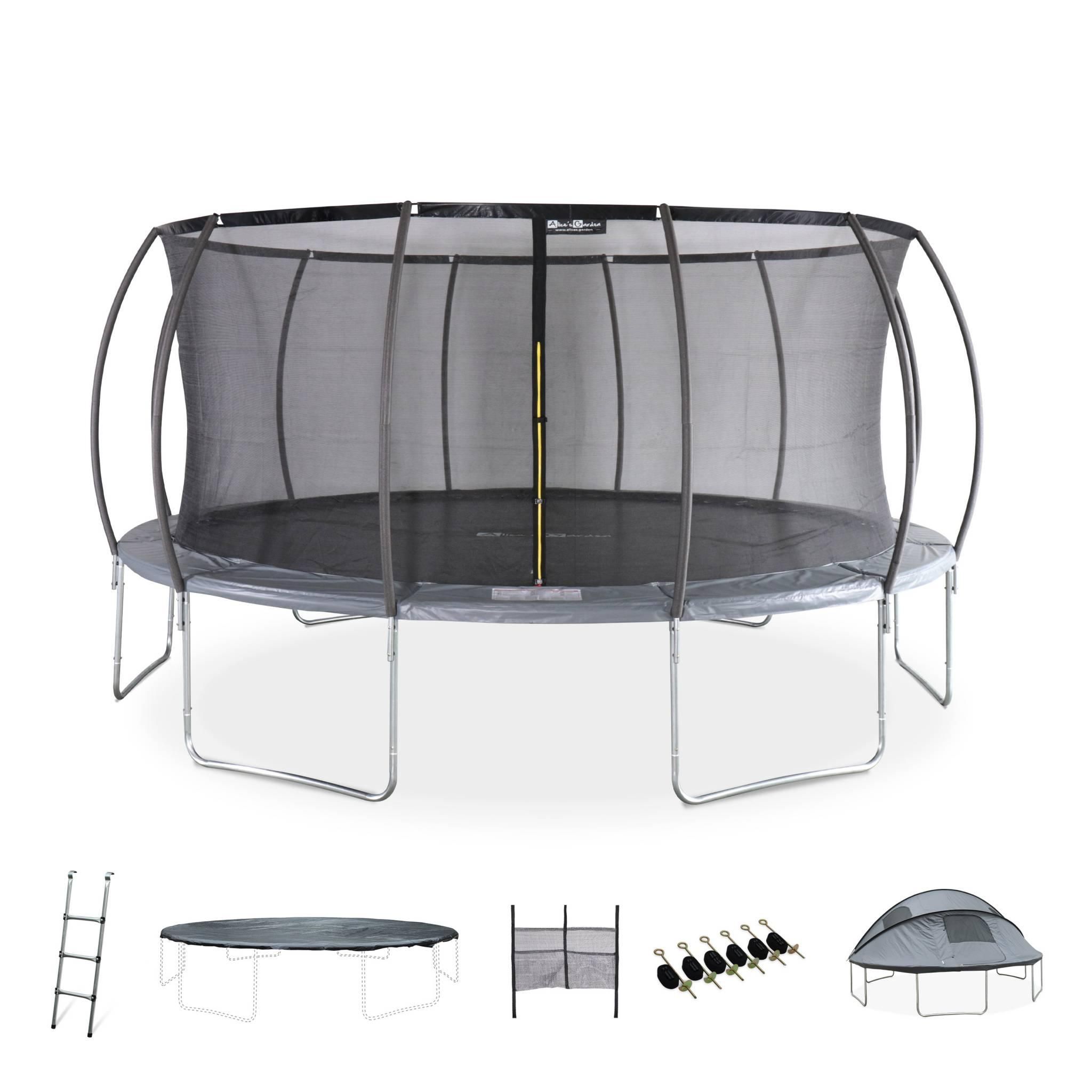 SWEEEK Trampoline 250cm filet intérieur avec pack d'accessoires + Tente de  camping et sac de transport pas cher 