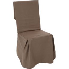ATMOSPHÉRA Housse de chaise unie en coton (Taupe)