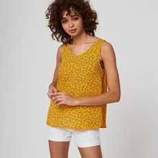 IN EXTENSO Top jaune motifs léopards femme (Jaune)