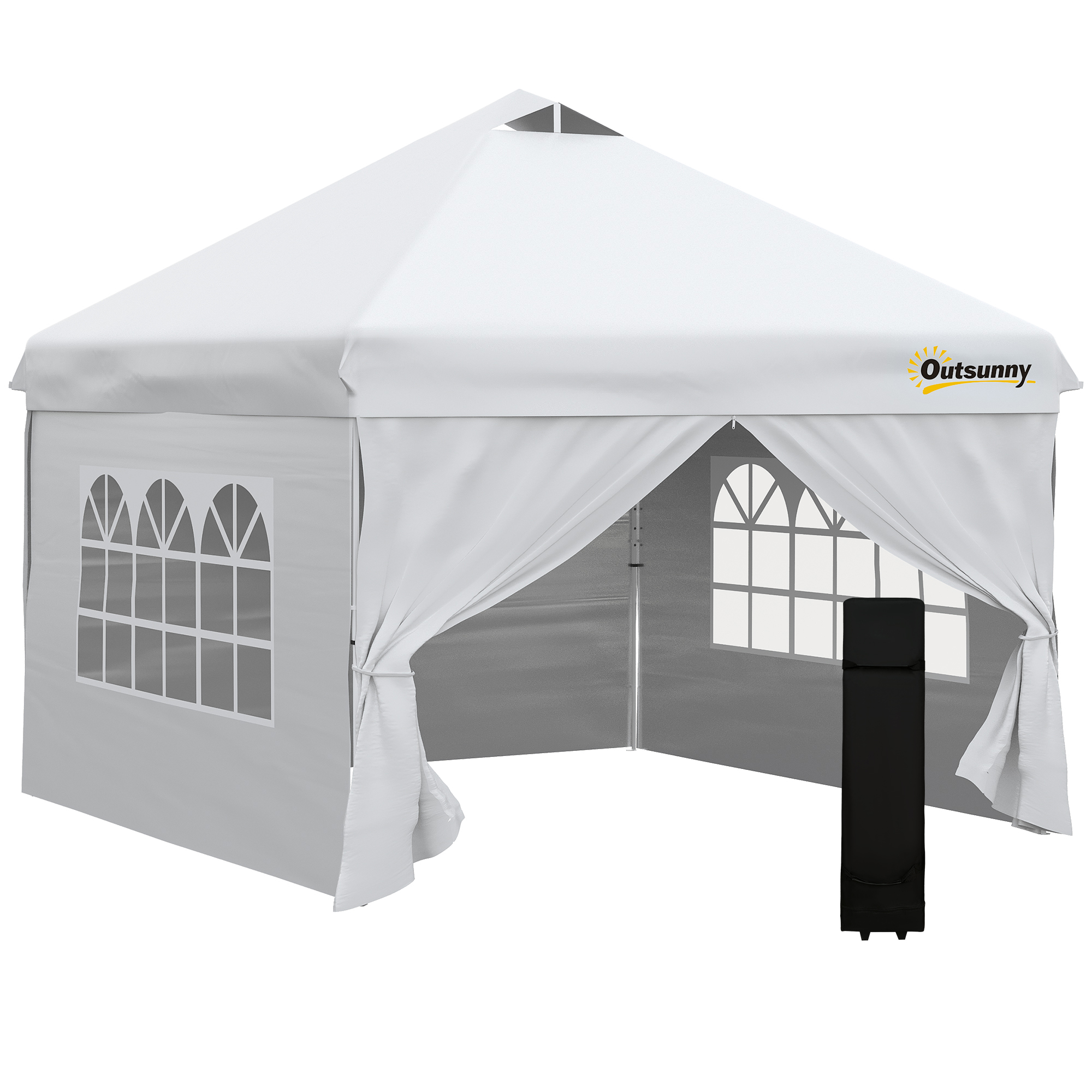 Tonnelle de jardin tente pliante barnum pop-up 2 x 2 m 4 parois latérales  amovibles 2 fenêtres sac de transport pour camping, festival, plage, jardin  bleu