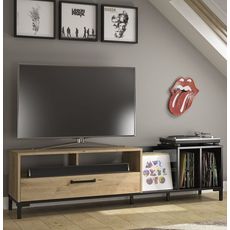 GAMI Meuble TV avec rangement vinyles + 1 tiroir FERRET