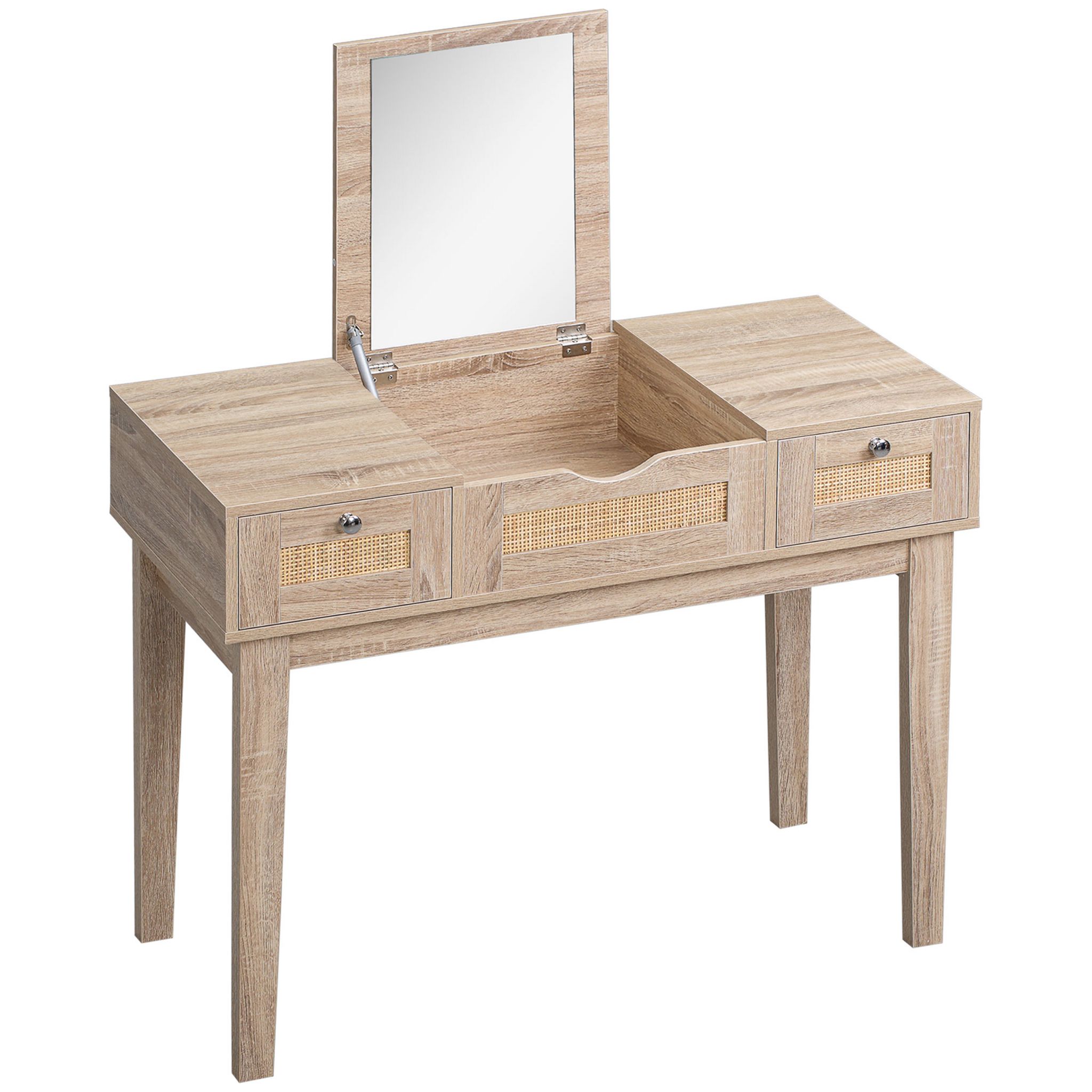 Coiffeuse scandinave avec miroir rabattable pas cher - LISA