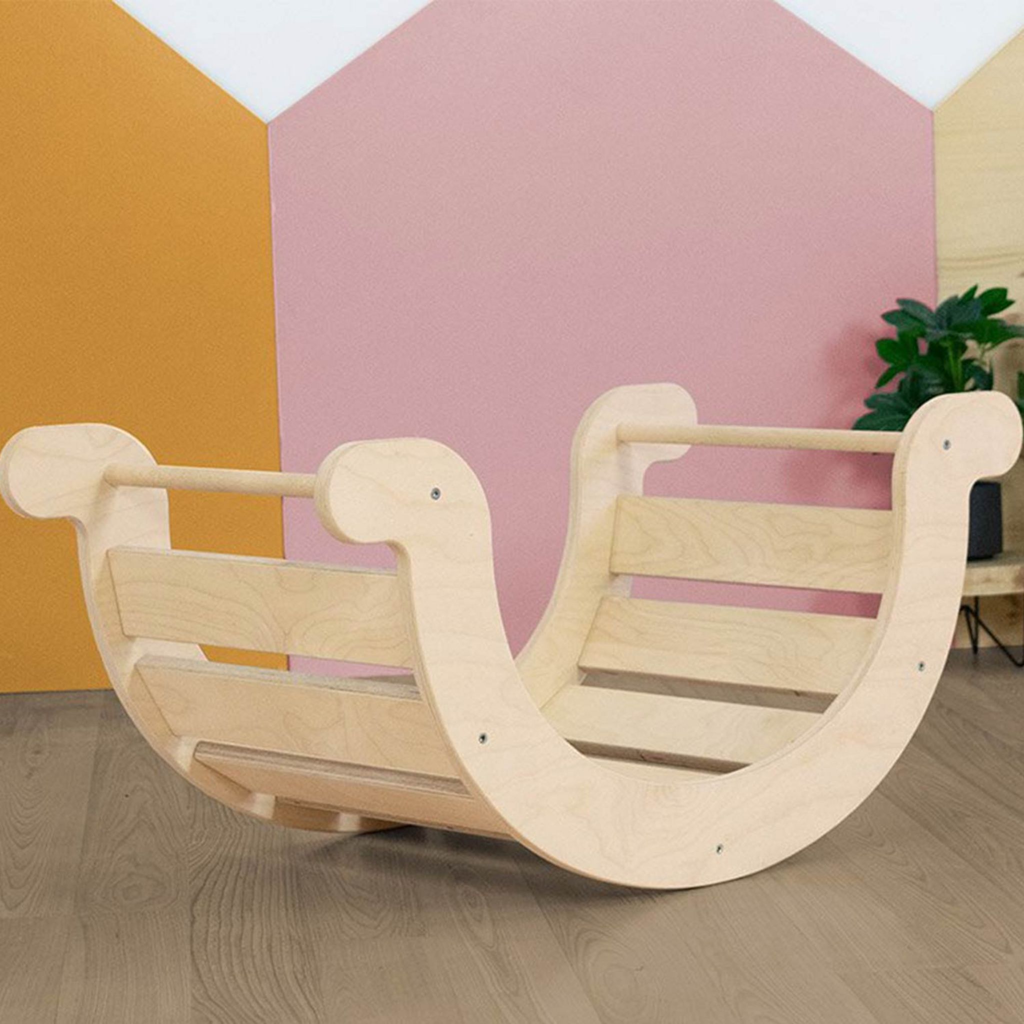 Planche d'équilibre Montessori YUPEE - bois massif - couleurs pastel