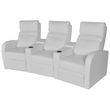 Fauteuil inclinable a 3 places Cuir synthetique Blanc
