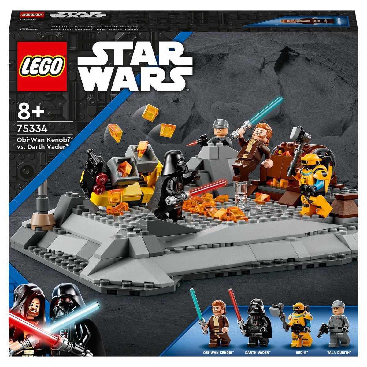 LEGO Star Wars 75334 Obi-Wan Kenobi contre Dark Vador, Jouet, Minifigurines, Sabres Laser