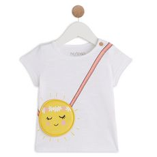 IN EXTENSO T-shirt manches courtes smiley bébé fille (Blanc)