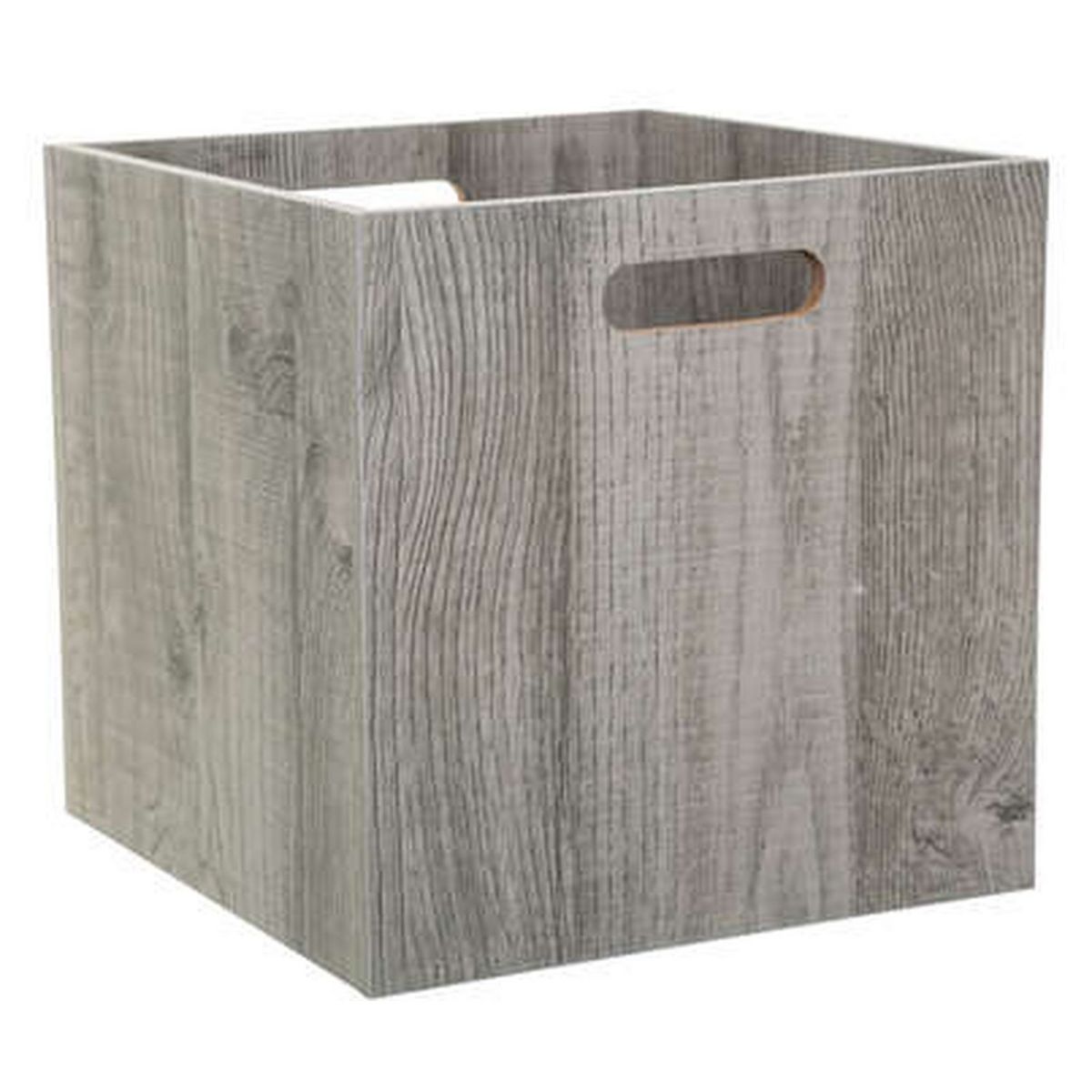 Caisses de rangement en bois blanchi (lot de 2)