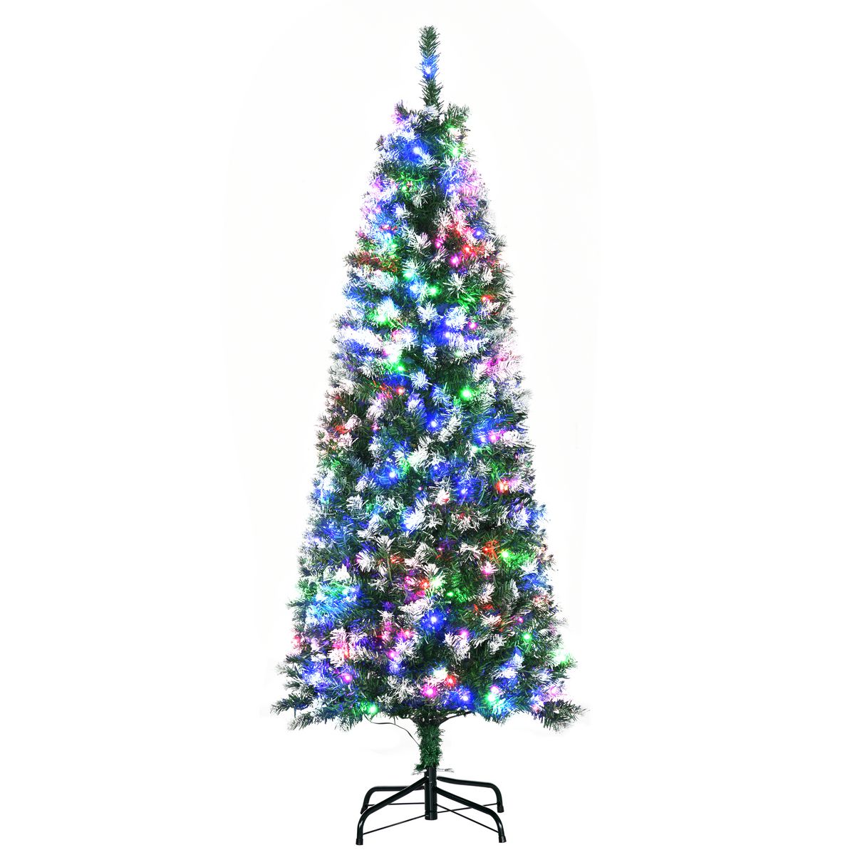 Sapin de Noël artificiel enneigé lumineux LED multicolore