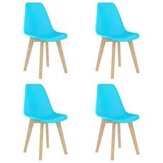 Chaises de salle a manger 4 pcs Bleu Plastique