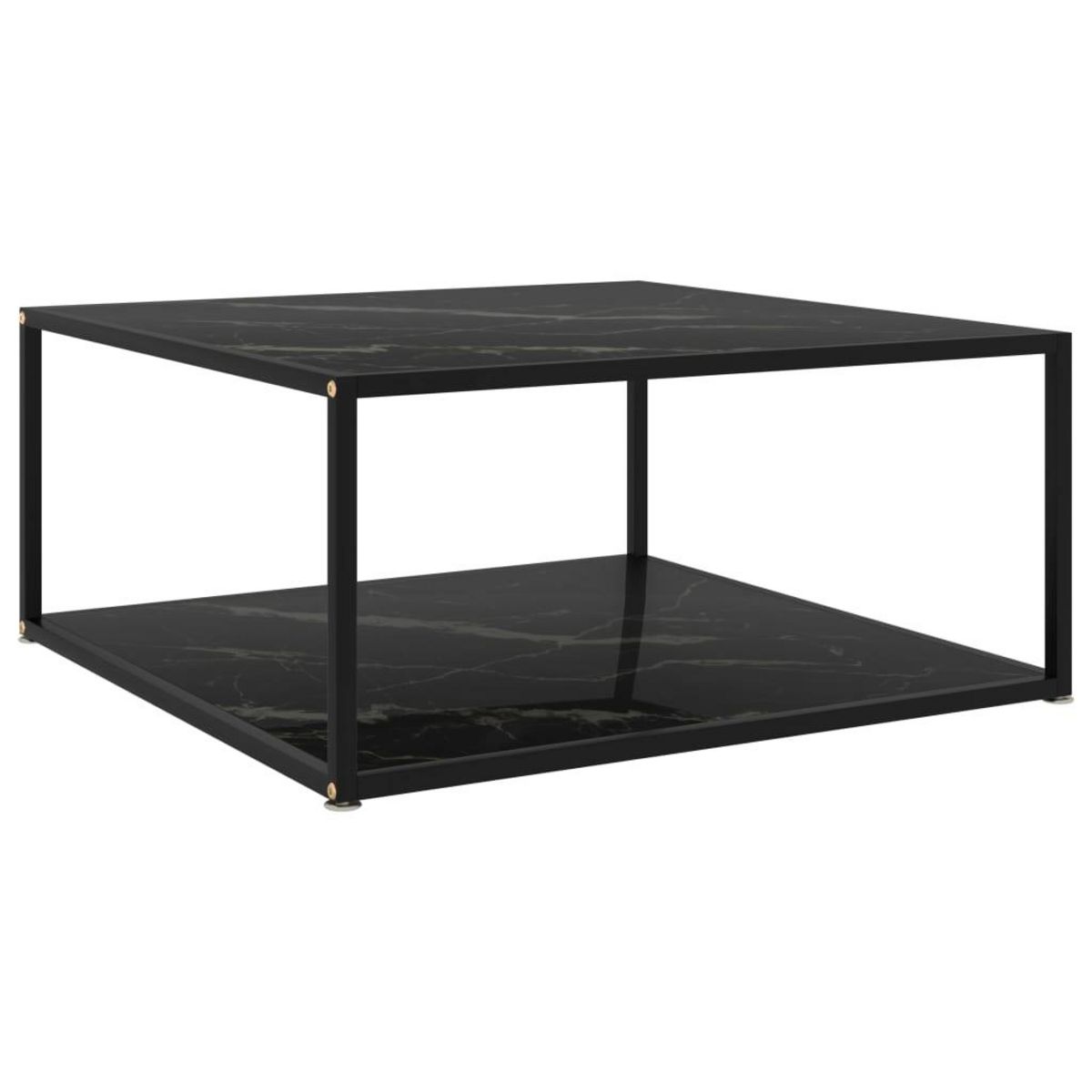 VIDAXL Table basse Noir 80x80x35 cm Verre trempe