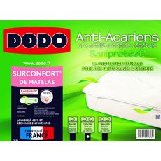 DODO Surmatelas anti-acariens en coton SANIPROTECT (Blanc)