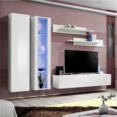 NOUVOMEUBLE Ensemble meuble TV design blanc PADRU