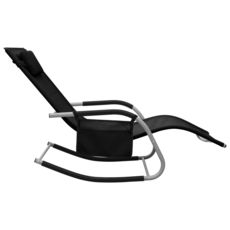 Chaise longue Textilene Noir et gris