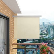 Auvent lateral de balcon multifonctionnel 150 x 200 cm Creme