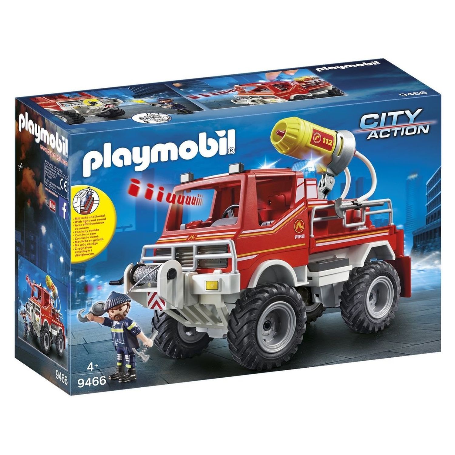 PLAYMOBIL 9466 - City Action - 4x4 de pompier avec lance-eau pas cher 