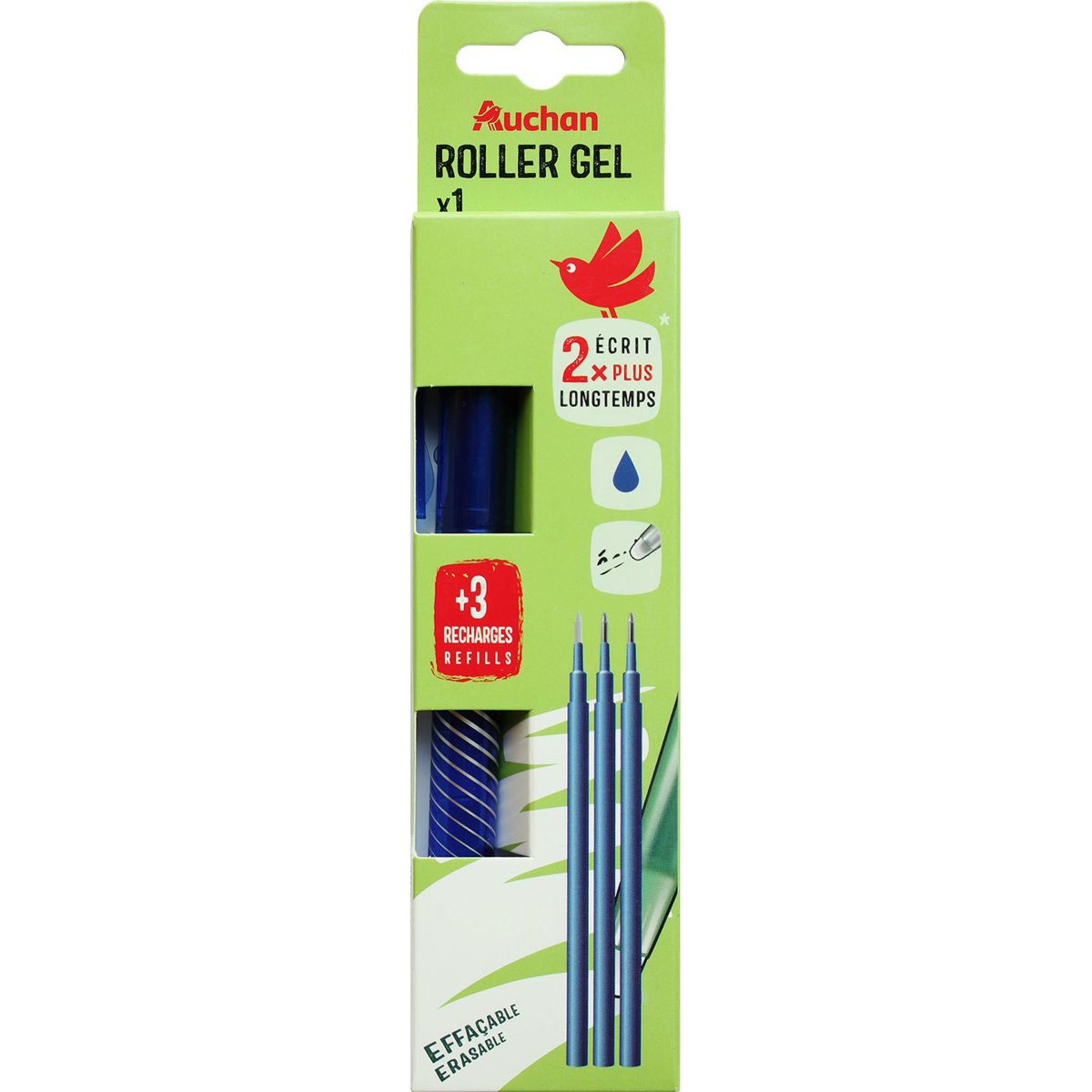 Sachet de 3 Recharges pour stylo gel effaçable FIDUCIAL bleu