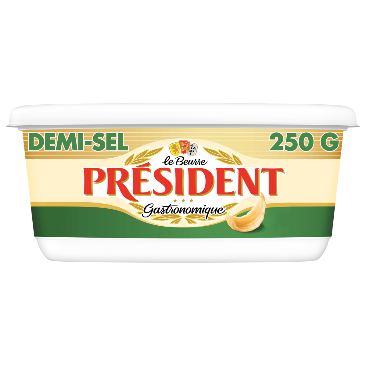 PRESIDENT Beurre gastronomique demi-sel 250g pas cher 