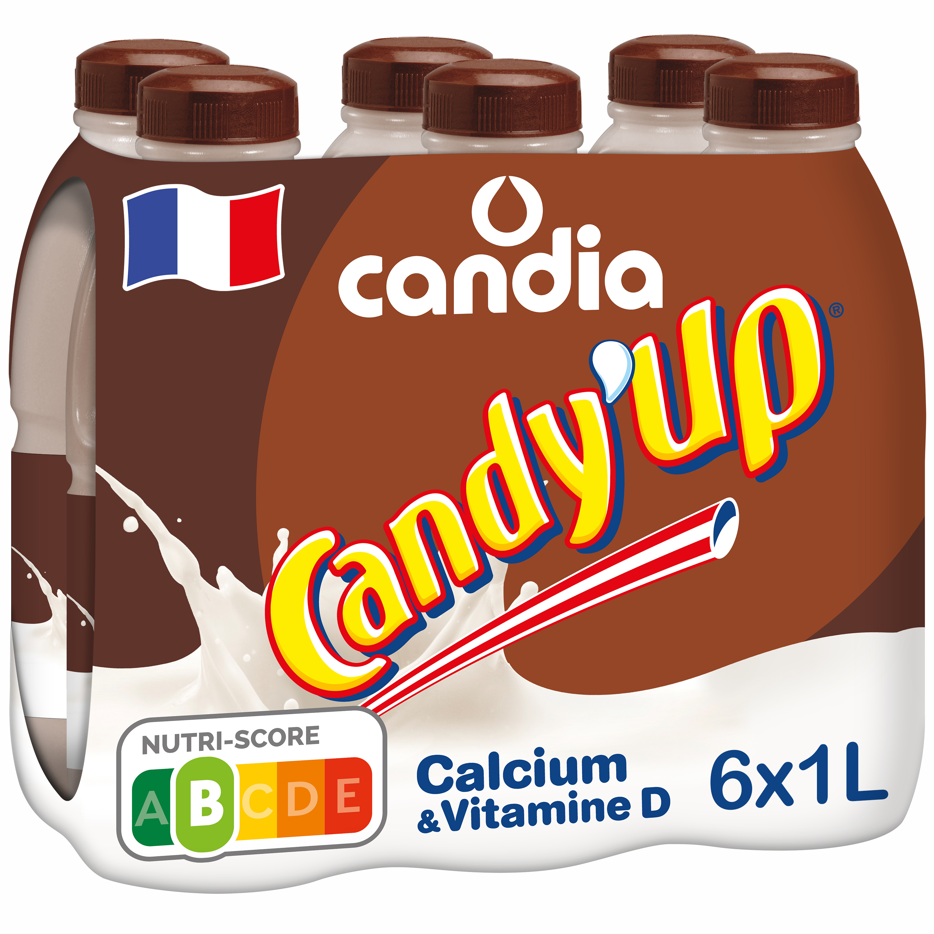 CANDY'UP Boisson lactée chocolatée 6X1L pas cher 