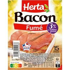 HERTA Bacon fumé en tranches 15 tranches 150g