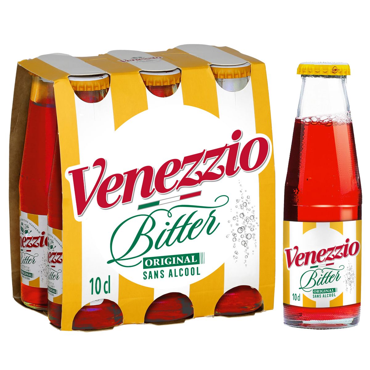 VENEZZIO Apéritif bitter aromatisé gazéifié sans alcool bouteilles 6X10cl