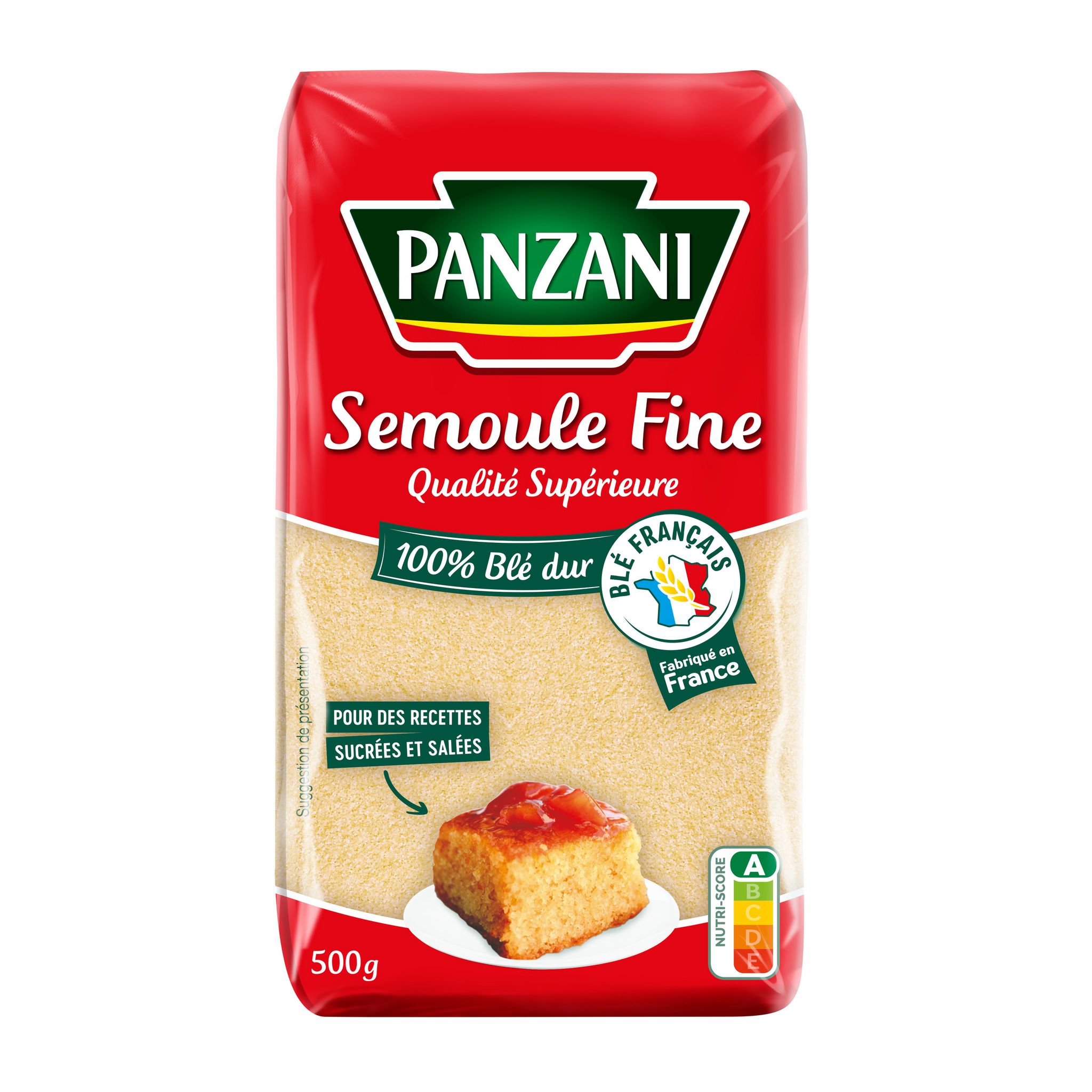 PANZANI Semoule fine qualité supérieure 100% blé dur 500g pas cher