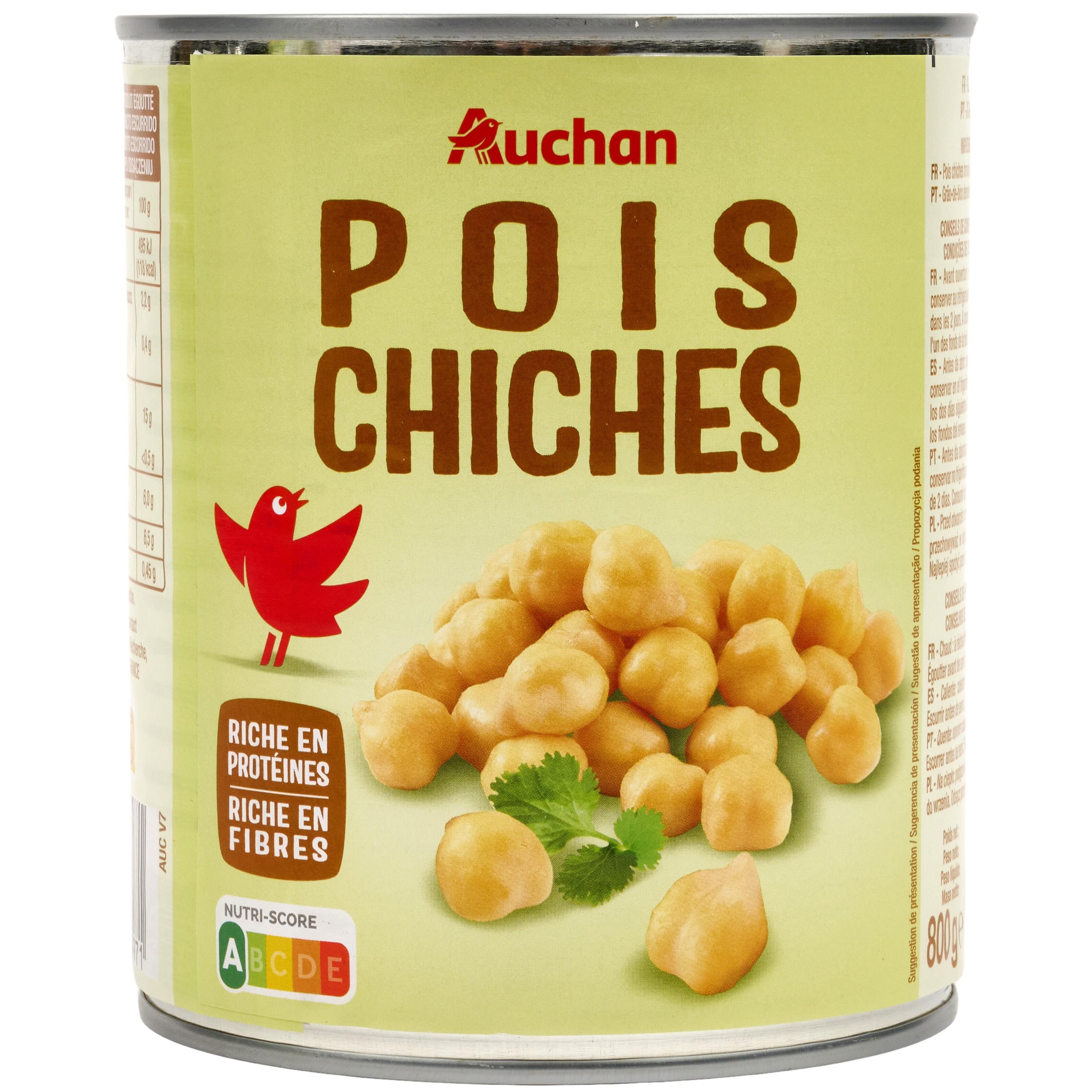 AUCHAN Pois chiches 530g pas cher 