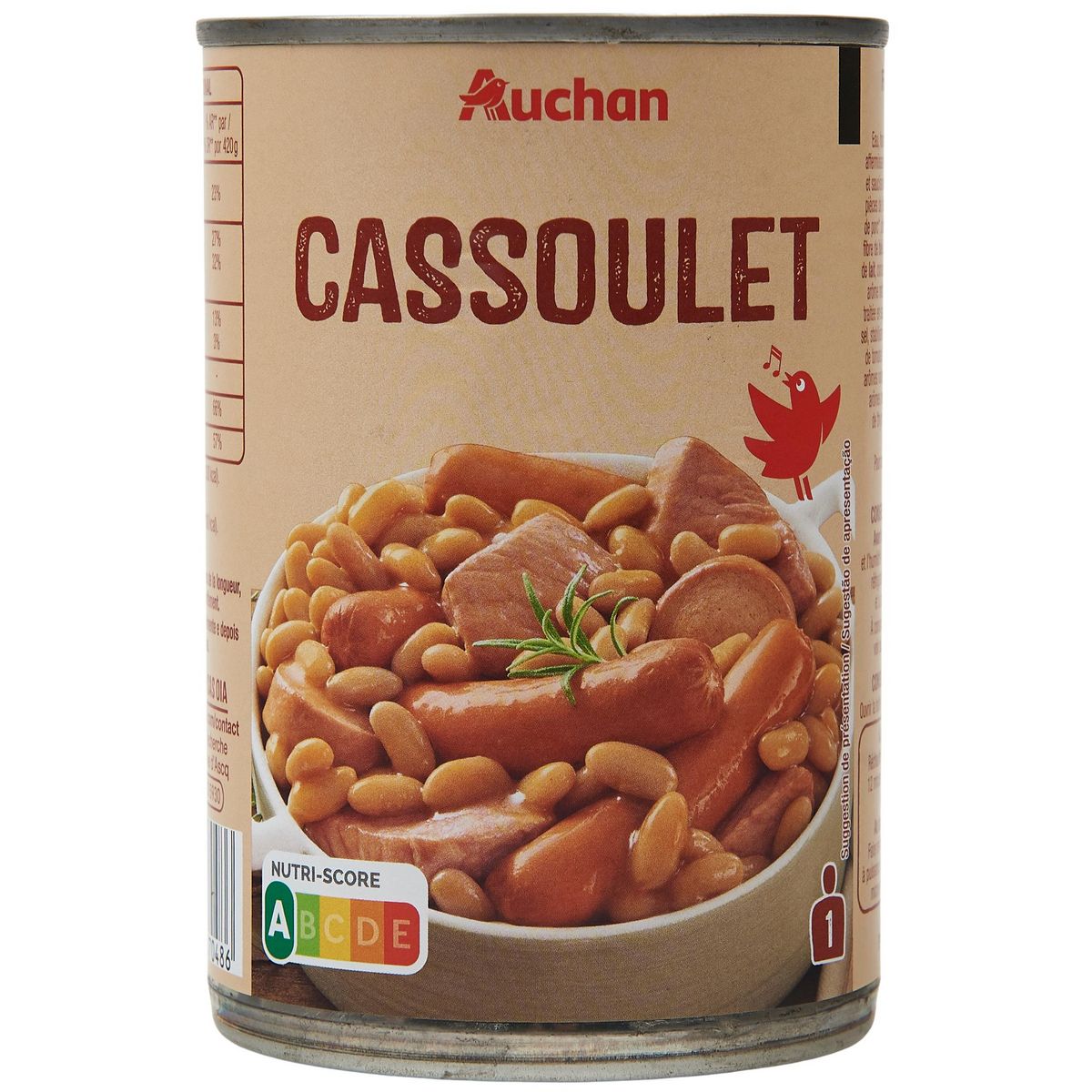 AUCHAN Cassoulet 1 personne 420g pas cher 