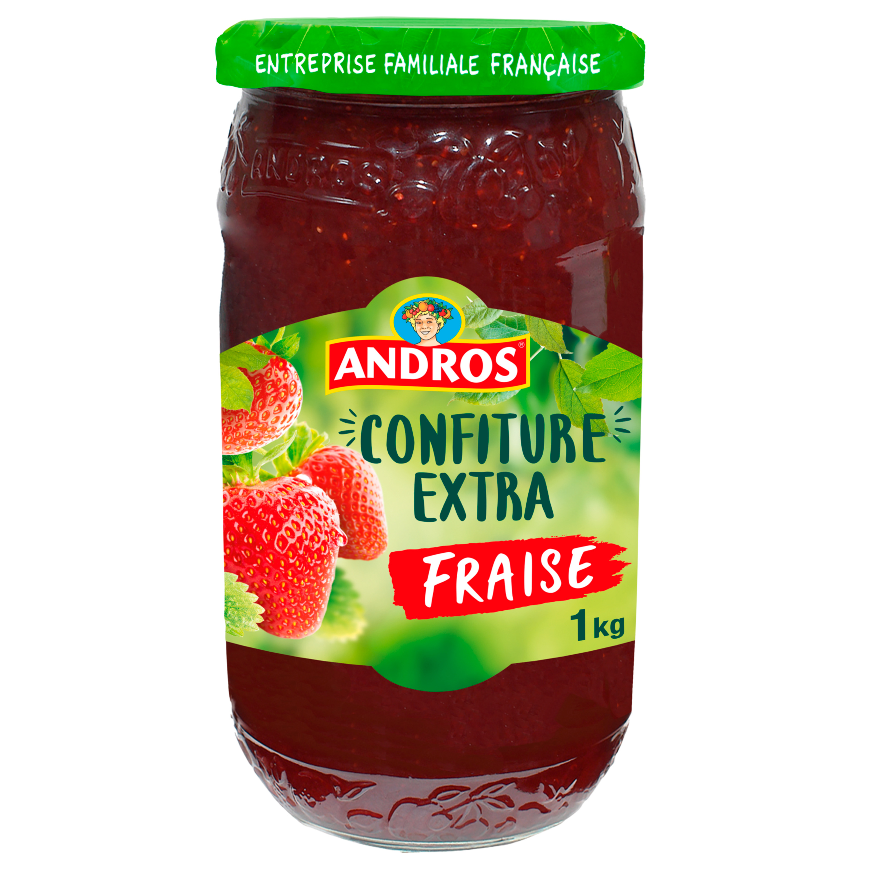 ANDROS Confiture extra de fraises 1kg pas cher 