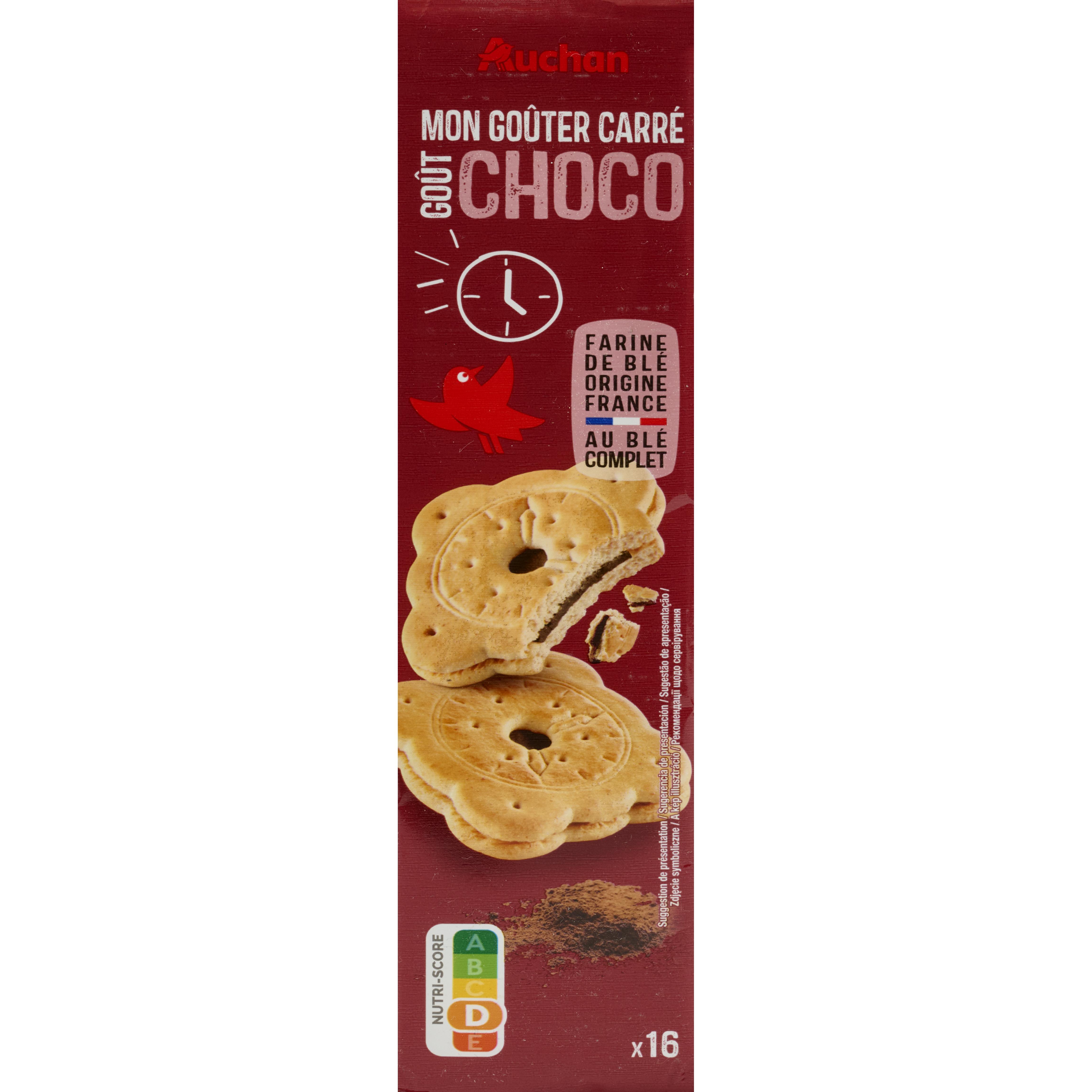 AUCHAN Biscuit fourré au chocolat sachets individuels 16 biscuits 300g pas  cher 