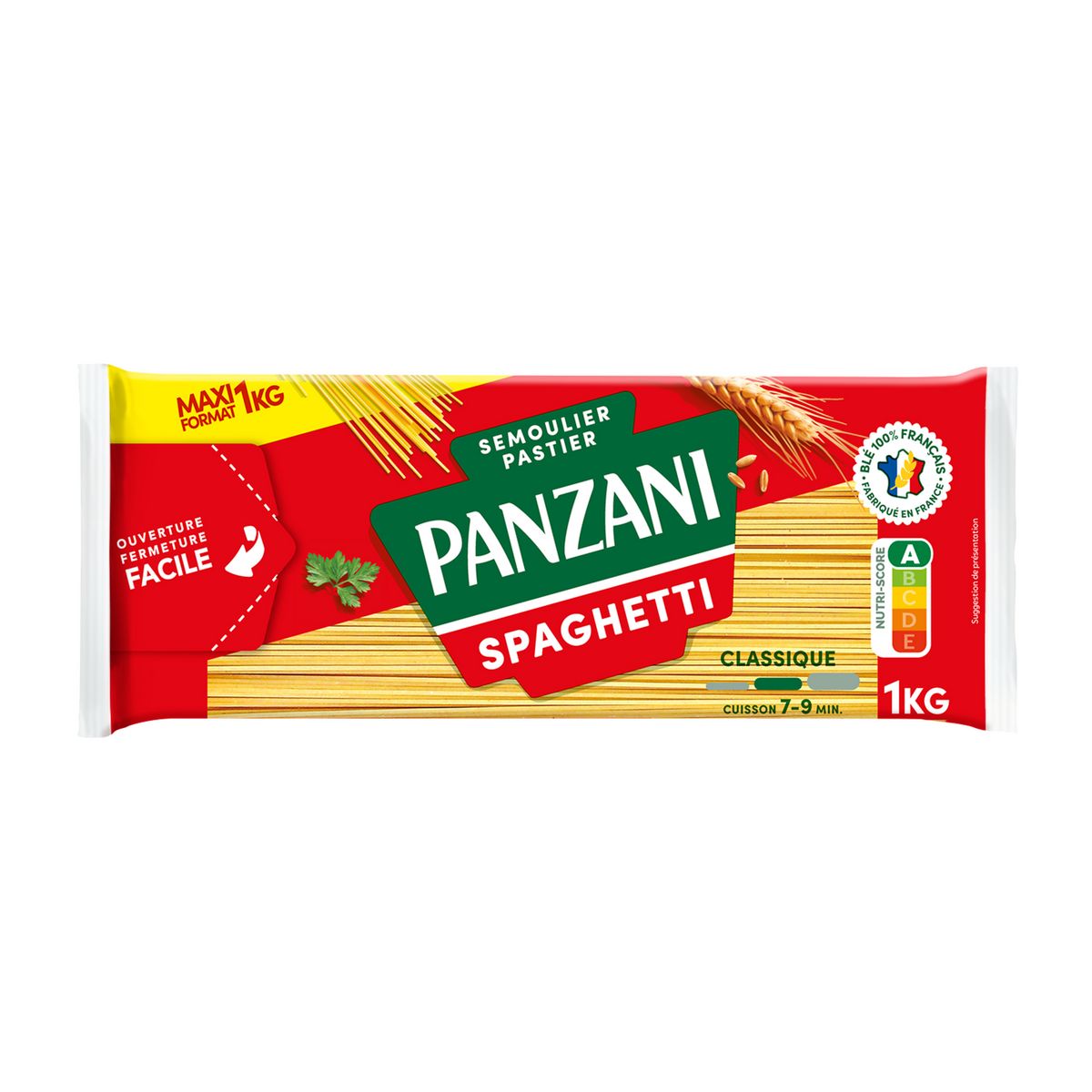 PANZANI Spaghetti filière blé responsable français maxi format 1kg